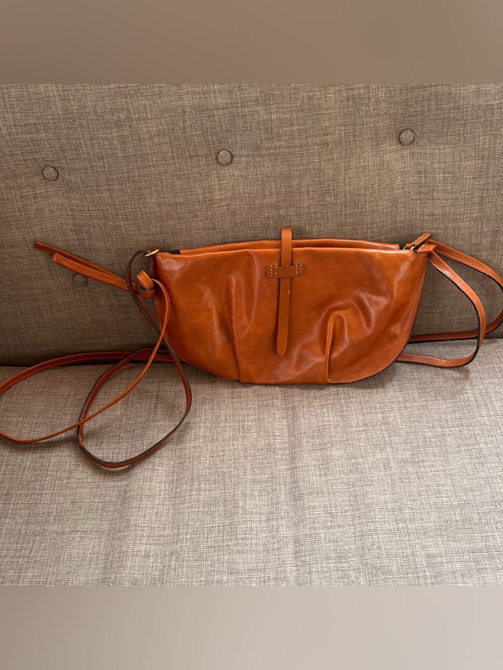 M.Hulot Tan Leather Crossbody Bag